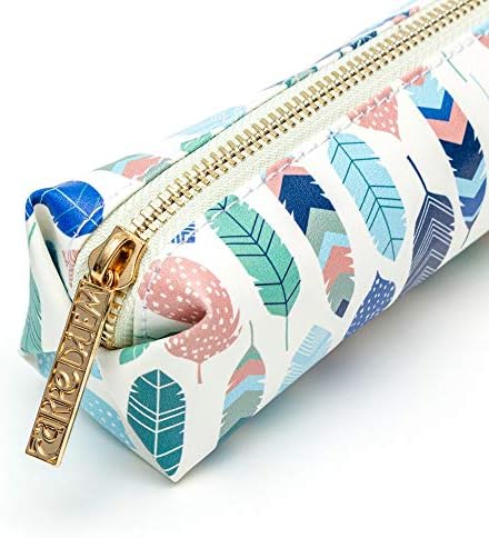 Pukka Pad, Carpe Diem, Slim Pencil Case, Feathers, Sky Blue Inside Lining
