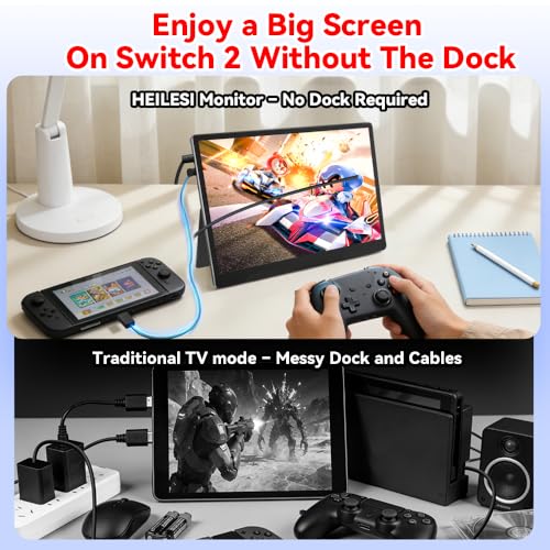 Image of S135 Portable Monitor for Switch /Switch 2 Laptop 13.5 Inches, 2.2K 2256x1504P Travel Mini Monitor IPS Display 100% sRGB Built-in Speakers Mini HDMI for PC Desktops Office Xbox PS4 /5 Console