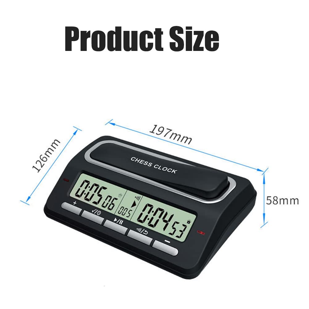 PURPLLE Cronómetro Reloj Reloj de Ajedrez Digital Profesional Alimentado por Baterías Multifuncional Ligero para la Enseñanza de Formación