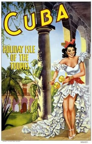 Fingerprints Countries Travel Poster Cuba Holiday Isle CTP013 Satin A4 Size