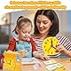 HDHGXUJRD Lernuhr Kinder, Grundschule Uhr Lernen, 12/24 Stunden Demonstrationsuhr, Uhrzeit Lernen Kinder mit Zeitkarte, Würfeln und Stempeln, Uhr Lernen für Kind ab 4 5 6 7 8
