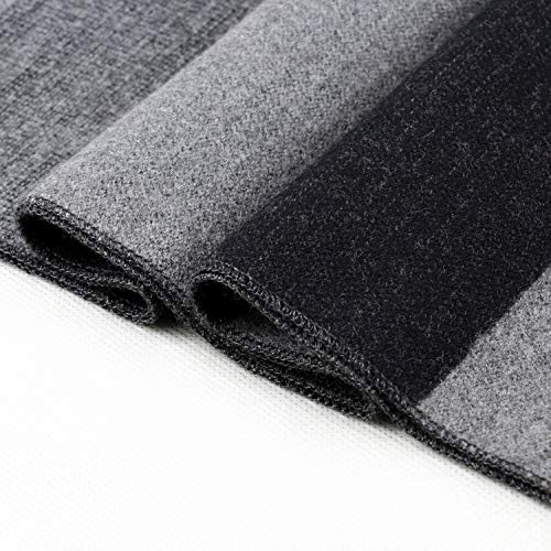Winter Warmth Thickened Fleece Striped Scarf (Middle-Aged and Elderly Men's Style) Cotton Grandpa Scarf,Neck-Warming