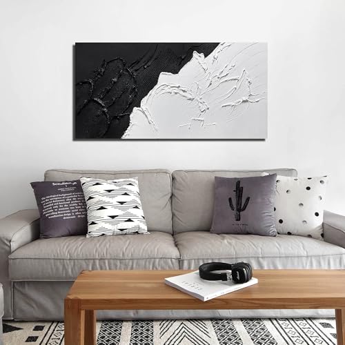 Black And White Abstract Pictures Wall Art For Living Room