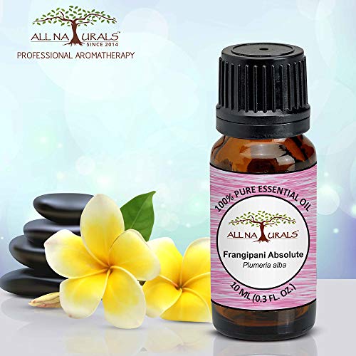 Image of ALL NATURALS Frangipani Absolute Essential Oil 100% Pure for Aromatherapy, Natural Perfumes, Massage, Diffusers(10ml)