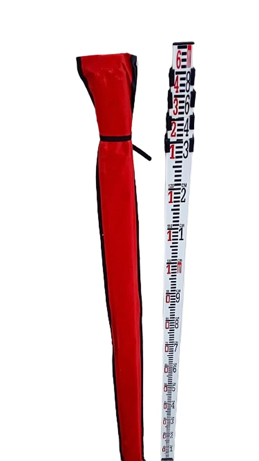 Aluminum Leveling Staff - 6m 5 Sections - Light Weight – Free Canvas Cover for Ease in Storage and Transportation – for Auto Level (6m) (B0BZL692BD) Amazon Price History, Amazon Price Tracker