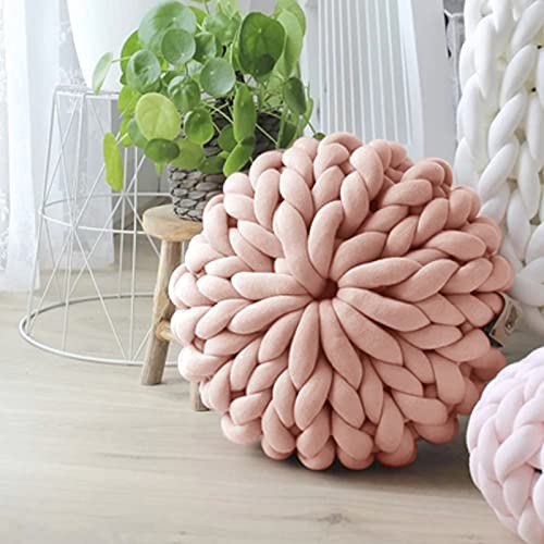 Arm Knitting Yarn For Chunky Braided Knot Throw Blanket Diy, Soft Extra Cotton Washable Tube Bulky Giant Yarn For Weave Craft Crochet (Shell Pink 0.55Lb) #TOP2