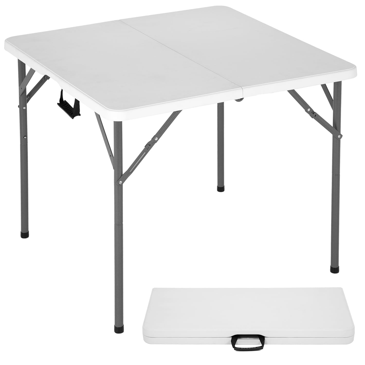 PayLessHere 34 Square Plastic Folding Card Table Portable Outdoor Dining Table with Collapsible Legs and Carrying Handle Plastic