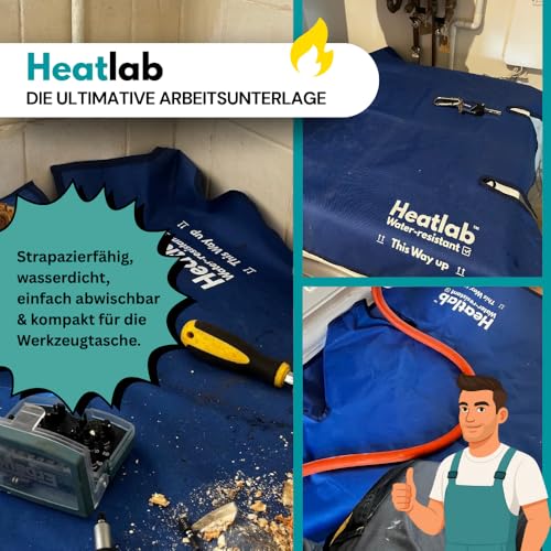 Ultimative Klempner Schutzmatte – Robuste Schmutzmatte – Wasserdichte Unterlage für Heizung, Heizkörper entlüften und Sanitärarbeiten 600D Material (147 x 80 cm)