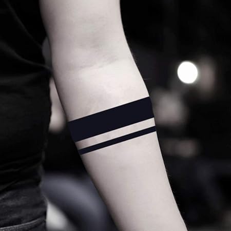 Amazon Com Solid Armband Temporary Fake Tattoo Sticker Set Of 2 Www Ohmytat Com Beauty Personal Care