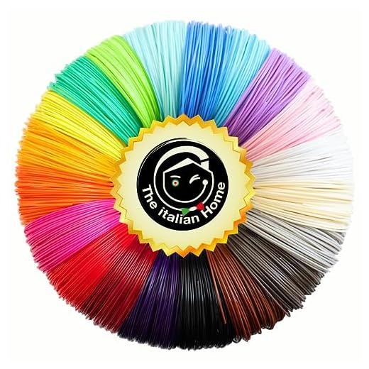 The Italian Home® Fili Penna 3D, 20 Colori da 5M, Ricariche Penna 3D (3 Fluorescenti), 20 filamenti Penna 3D 1.75mm, Filamento penna 3d, Fili per penna 3d colorati