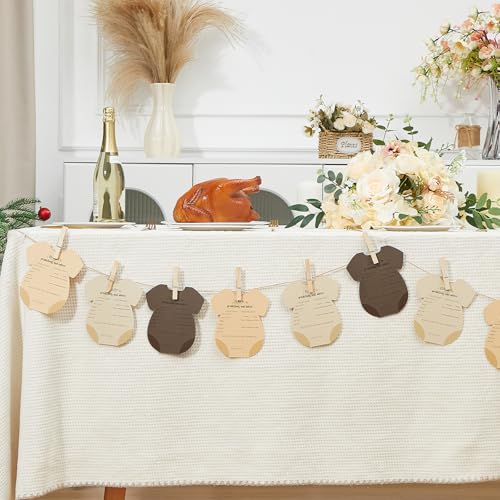 Sinload 50 Pcs Baby Shower Advice & Prediction Cards -Reveal Games Predictions Cards for Games, Advice Card for Parent to Be, Gender Neutral Baby Shower Decoration(Gradient Brown) by Sinload - Used condition - Image 4