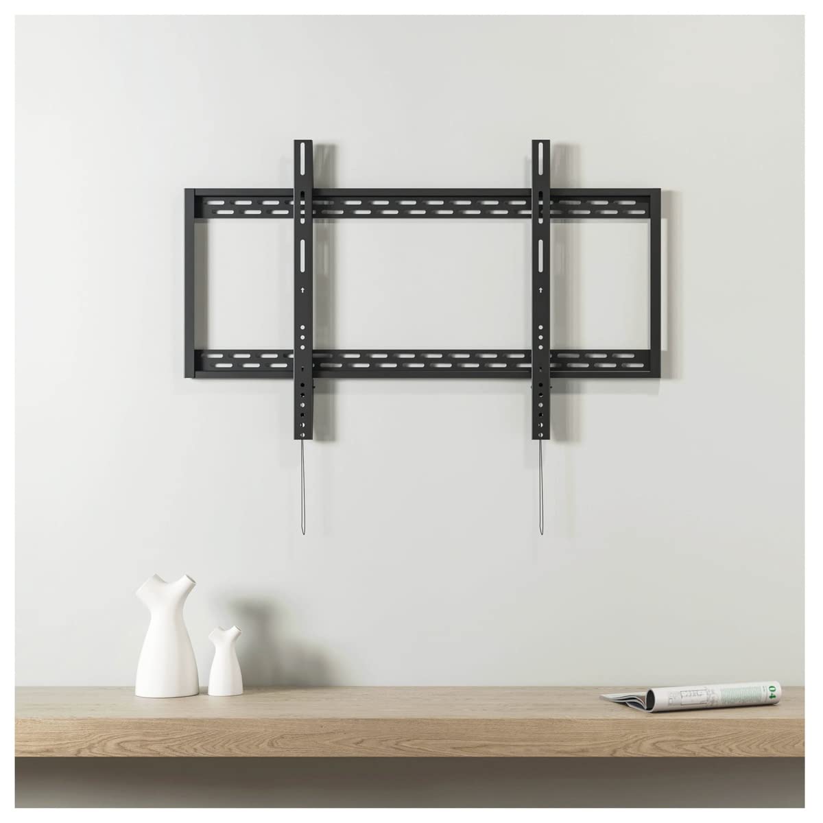 Holmios Soporte TV Fijo 60 Pulgadas -100 Pulgadas | hasta 100kg | Ultra Fino | VESA MAX 900x600 | Sistema de Bloqueo automático