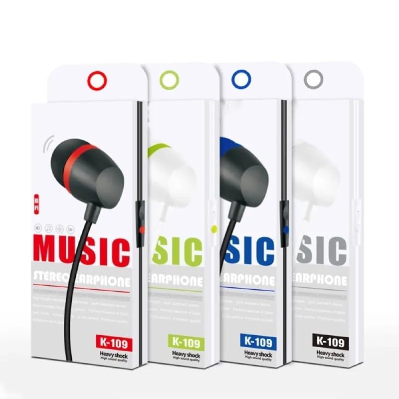 Fitto Black Wired in-Earphone Stereophonic Sound With Mic, Built-in Microphone, Bass, 3.5mm Jack, Suitable For All Mobile Phones, Android & Mac Mobiles, Ear Phone, Music