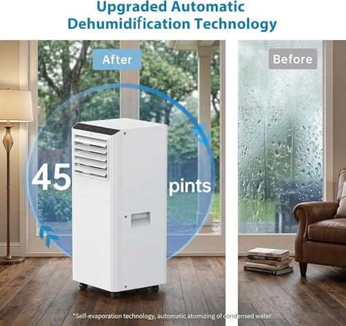 Image of 8,000 BTU Portable Air Conditioner with Dehumidifier & Fan, Compact AC Unit Cools Rooms up to 350 Sq.Ft, 24H Timer, Remote Control for Home, Office, Bedroom