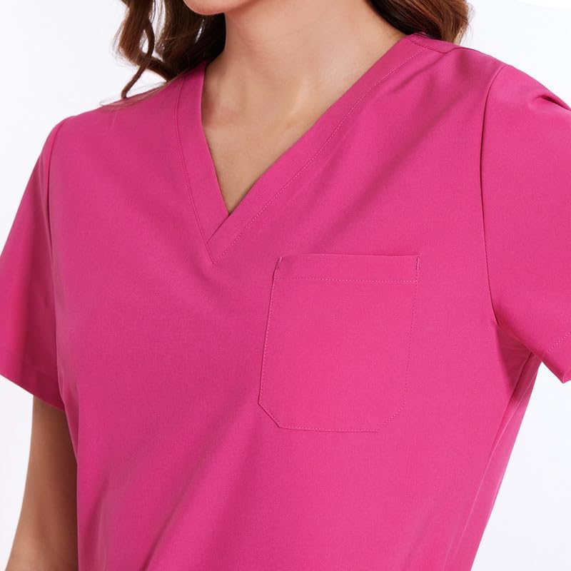 COZYFIT Scrub Tops for Woman - Soft Stretch, V-Neck Top Scrubs with 3 Pockets, Easy Care for Women - Image 4