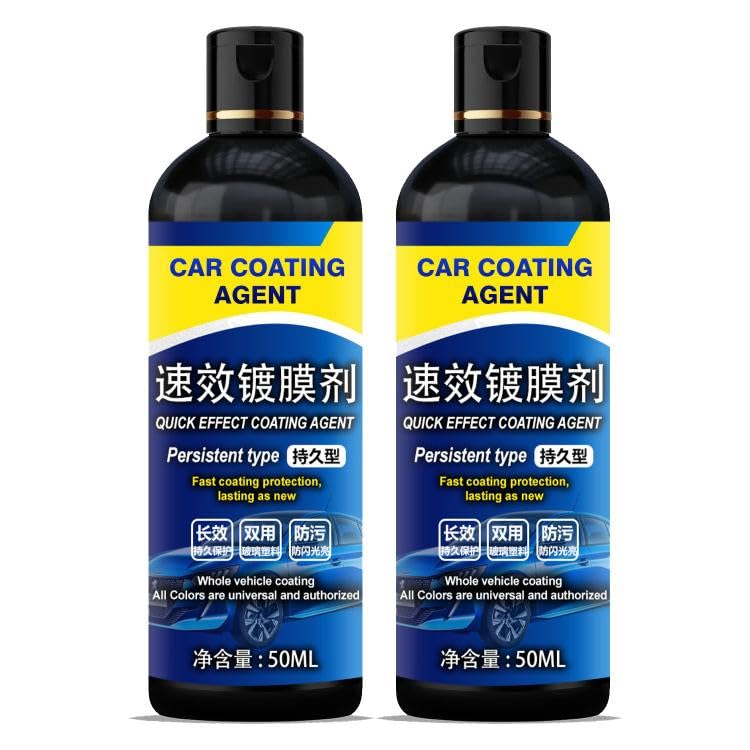 Image of Car Coating Spray, Quick Effect Coating Agent, Quickly Coat Car Wax, Car Scratch Wax Polish Spray Waterless Wash, Oil Film Emulsion Glass Cleaner 50ml (Pack Of 2)