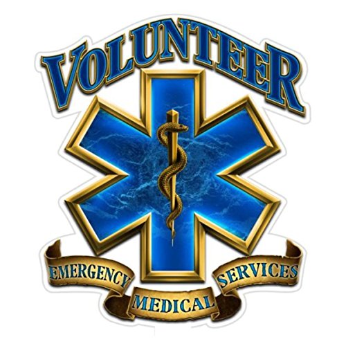 Collectible EMS/EMT Decals (12in), Share Your Appreciation and Support with Our Vinyl Volunteer EMS Gold Shield Stickers for Your Home, Car, Cases and More, Souvenir Gifts for EMS/EMT
