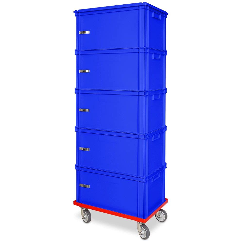 Torre per archivio con rullo, 5 contenitori blu