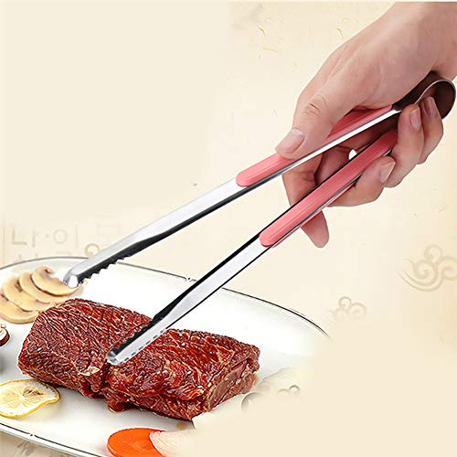 Stainless Steel Kitchen Tongs Cooking Utensils Barbecue Baking Ice Salad Serving Tongs with Non-Slip Easy Grip Handle (Blue) - Image 5