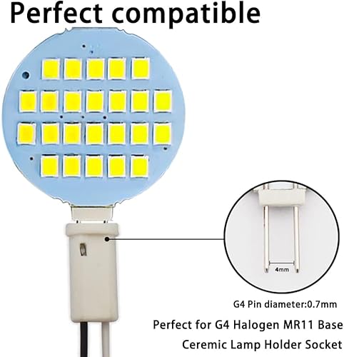 Miniatura 4 de G4 24-2835 SMD LED Bombilla Lámpara Super Brillante Blanco Frío Rv Cámper Gabinete Cámper Luz CADC12v-24v Paquete de 6