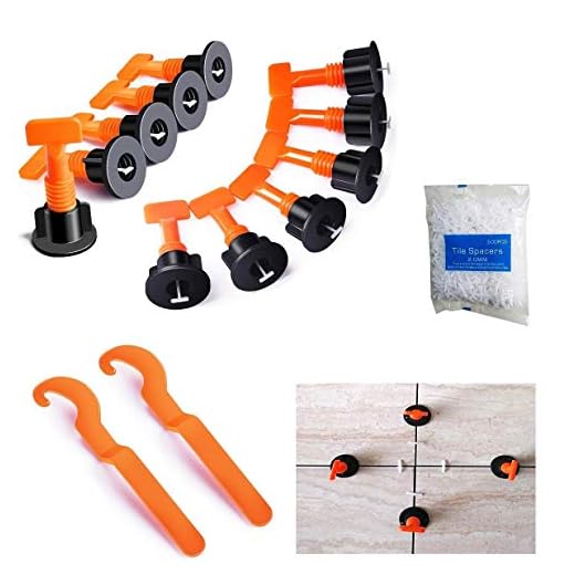 YIYATOO 100pcs Tile Leveler Spacers and 500PCS 2mm Tile Spacer,Tile Leveling System with Special Wrench,Reusable Spacer Flooring Level Tile levellers Set System Construction for Builing Walls & Floors