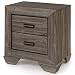 Bowery Hill Modern Square 2 Drawers Nightstand in Weathered Gray Grain