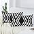 Adabana Outdoor Lumbar Waterproof Pillow Covers Set of 2 Boho Geometric Throw Pillows Cover for Patio Garden 12 x 20 Inch Black and White