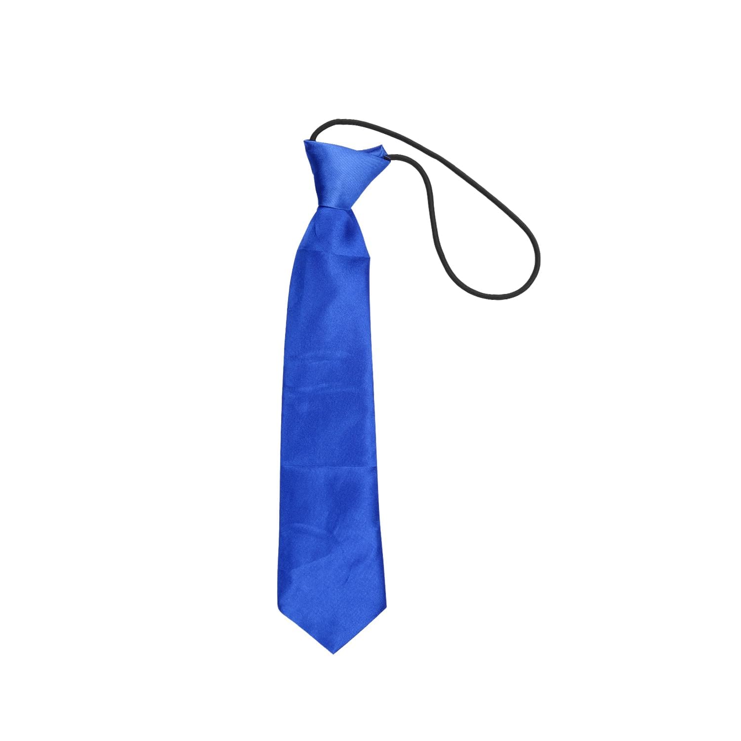 Hopzab Boys Blue Tie Pre-Tied Adjustable Necktie Elastic Toddler Neck Ties For Girls,Wedding School Uniform Graduation Prom Formal Wear(Blue)
