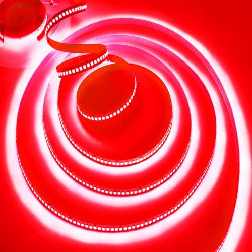 Image of AC110-130V LED Strip Lights,Dimmable 10000LM 16.4ft /5m SMD 2835 600 LEDs Waterproof IP44 LED Lights Strip Ribbon, More Brightness Than Low Voltage LED Strip Lights (Red)