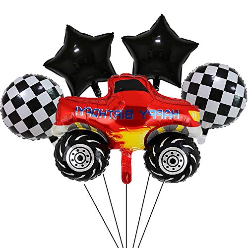 Monster Truck Party Balloons Supplier 5Pcs Monster Truck Foil Balloons For Kids Birthday Baby Shower Car Theme Party Decorations #TOP3