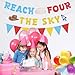 Reach Four The Sky Banner Toy Inspired Story 4th Birthday Party Decorations With Yellow Blue Red Glitter Triangle Pennant Flag Streamers Photo Prop For Boys Girls 4th Birthday Supplies