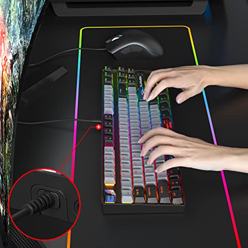 Image of 75 Percent Mechanical Gaming Keyboard, 87 Keys RGB Backlit Wired Keyboard TKL Compact Keyboard with Linear Red Switches for Laptop PC PS4 PS5 Xbox Gamer(87 Dolch)