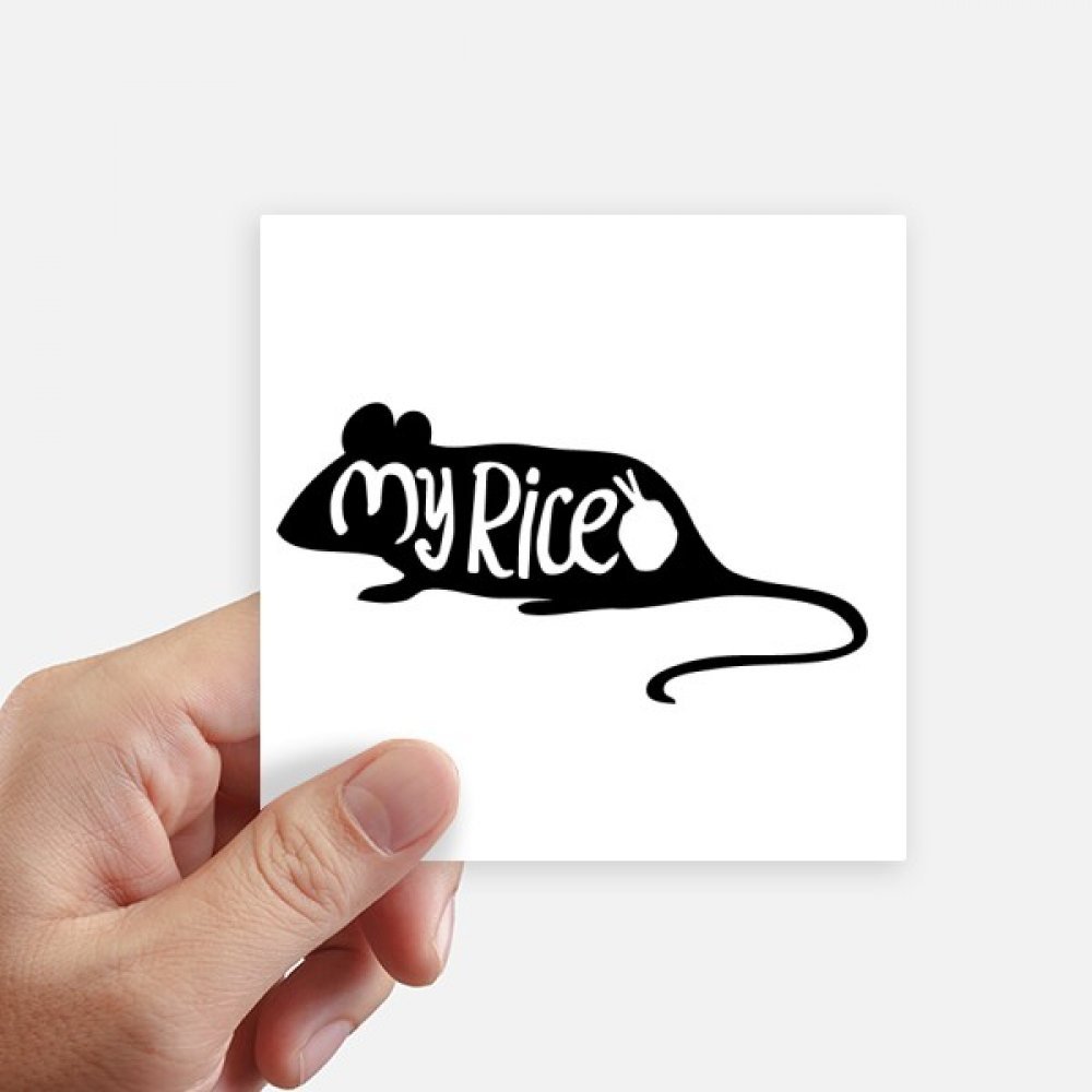 Sticker carré noir souris motif naturel imperméable pour moto et PC 8Pcs
