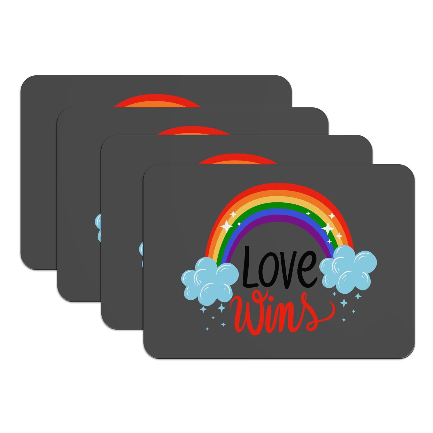 Tapis de table arc-en-ciel Love Wins grand format pour sublimer vos diners contemporains