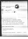  Operation of a haynes alloy no. 25 forced circulation loop to study the effects of hydrogen in a simulated sunflower system (English Edition)