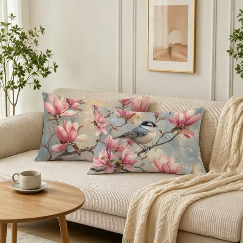 Taie d'oreiller 40x60 cm lot de 2 fleurs - Housse de coussin rectangulaire - 3