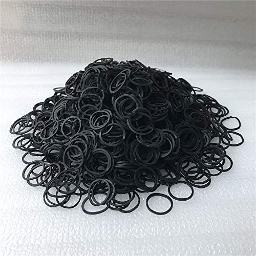 1200 Pcs Black Rubber Bands，Mini Hair Rubber Bands, Rubber Hair Ties, for Kids Hair, Braids Hair, Wedding Hairstyle and More by Aivwis (Diameter 15 mm, Black) - Thumbnail 6