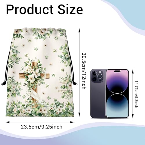 Image of Botanical Cross Grip Bag for Gymnast Easter Gym String Storage Pouch Small Bag