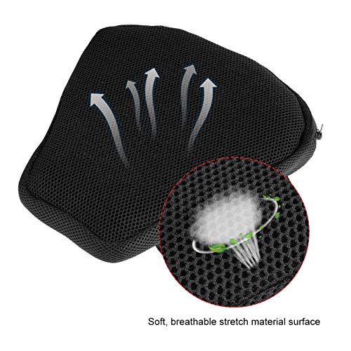 INNOGLOW Air Motorcycle Seat Cushion Pressure Relief Pad TPU Inflatable Seat Black Universal for Cruiser Touring Saddles 11.6″ x 11.0″ - Thumbnail 5