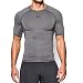 Under Armour Men's HeatGear Armour Short Sleeve Compression Shirt, Carbon Heather/Black, Medium