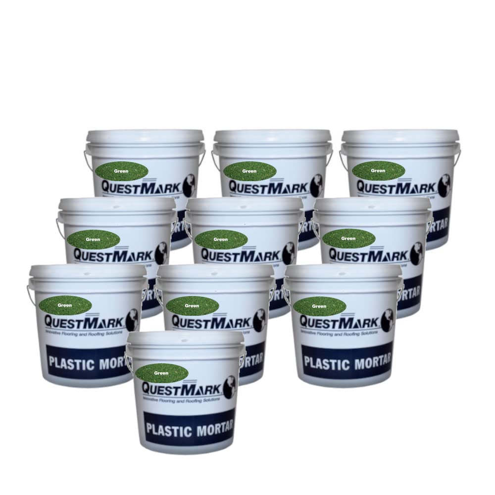 QuestMark 2105 Standard Epoxy Concrete Floor Patch and Resurfacer - 1/4 Pallet (10 x 2 Gallon Unit), Green - Fill and Repair Cracks, Holes, Pits and Spalling