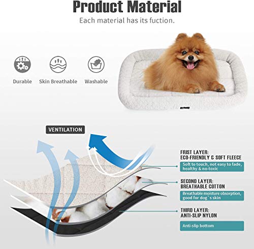 Image of PAWSOME Bolster Pet Bed | Dog Beds Ideal for Metal Dog Crates | Machine Wash & Dry (M)