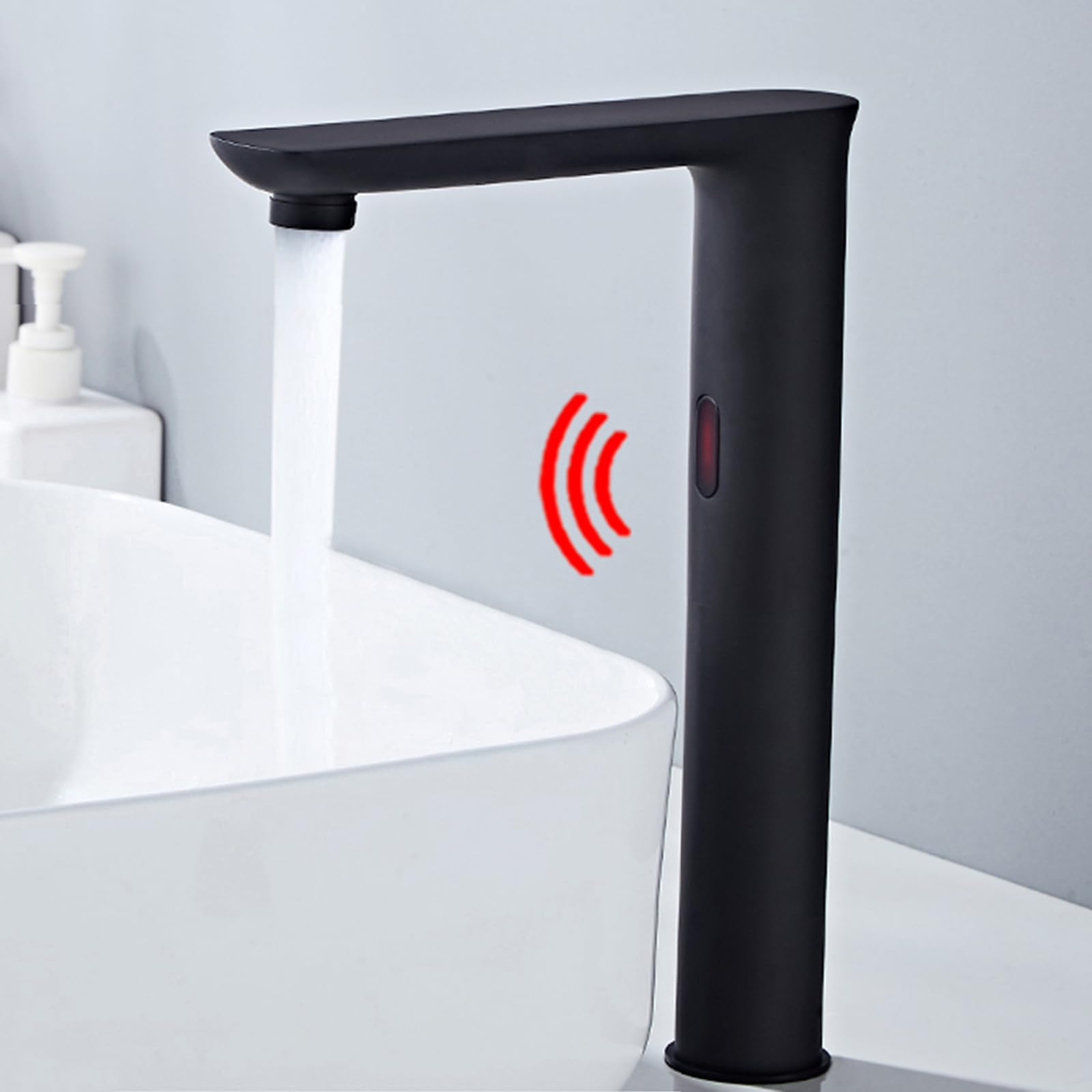 XJTNLB Rubinetto Sensore Bagno Spazzolato Miscelatore Bagno Lavabo Alto Rubinetto Automatico con Sensore a Infrarossi
