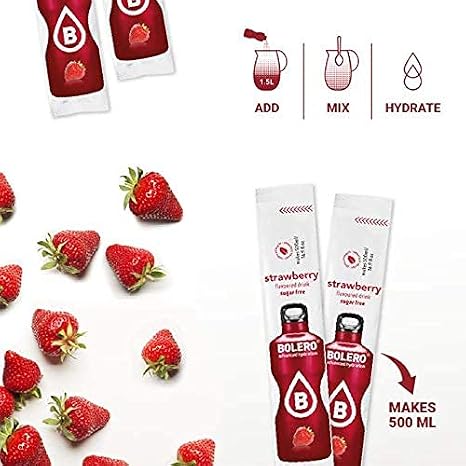 BOLERO Assorted Fruit Flavors Flavored, Sugar Free and Low Calorie Powdered Drink Mix, 12 Singles-To-Go Sticks