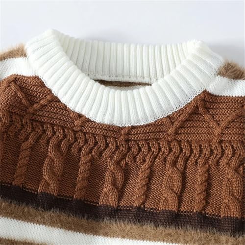 Men Clothing Thick Warm Harajuku Knitted Sweater Pullover Loose O-Neck Sweaters2