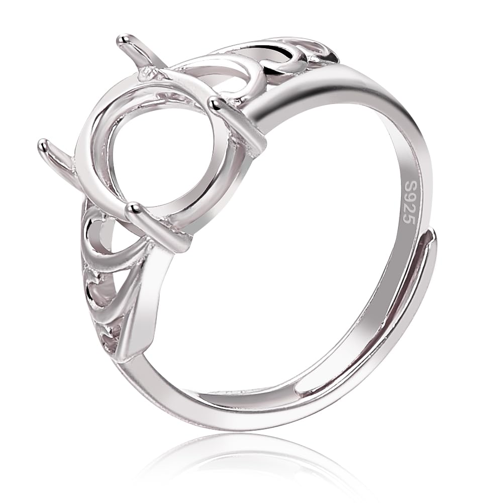 Basi Per Anelli In Argento Sterling 925 - 2 Pezzi, Griffe Regolabili, Per Creazione Gioielli - Foto 2