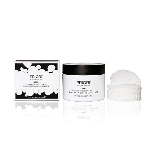 Priori Skincare - Almohadillas iluminadoras para pelar con CoQ10 ácido láctico retinol ácido salicílico exfoliación con luz iluminadora hidratación