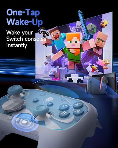 EasySMX S10 Controller for Switch 2/ Switch/PC-One Key Wake-up, TMR Anti-Drift Joystick, Mechanical Buttons, 6 Axis Gyro, Bluetooth Switch Controller with RGB & Swappable D-Pad - Thumbnail 2