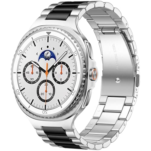 Lerobo Stainless Steel Band Compatible with Samsung Galaxy Watch 8 7 6 5 4 FE 40mm 44mm 45mm/Galaxy Watch 8 Classic 6 4 Classic 43mm 47mm 42mm 46mm, 20mm Metal Replacement Band for Men Women