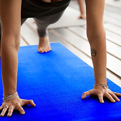 Tapete para Ginástica Yoga em PVC - 1,60m x 61cm (Azul)